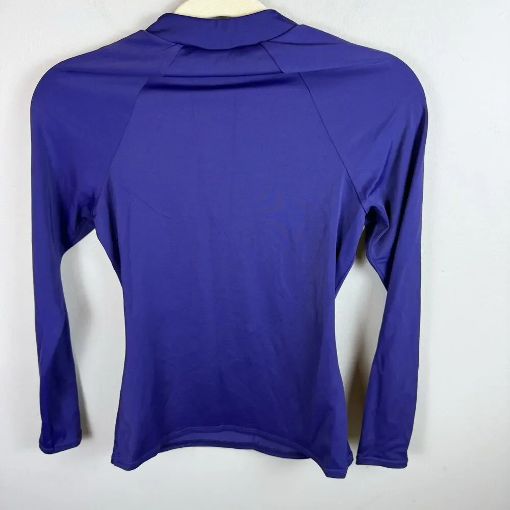 Boden Women’s Half Zip Up Rash Guard Vest Top Blue Size 4 Swim Surf Long sleeves - Picture 5 of 8